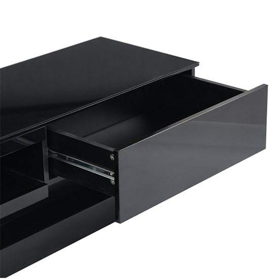 Step High Gloss TV Stand In Black With Multi LED Lighting_11