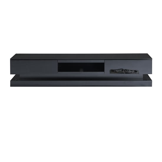 Step High Gloss TV Stand In Black With Multi LED Lighting_8