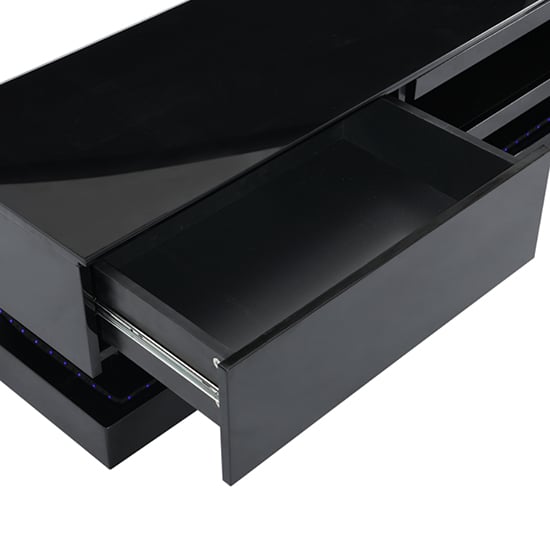Step High Gloss TV Stand In Black With Multi LED Lighting_9