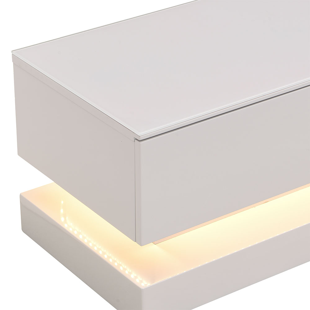 Step High Gloss TV Stand in Cashmere with LED
