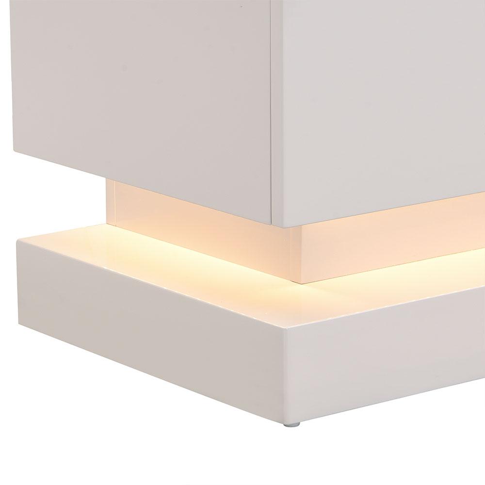 Step High Gloss TV Stand in Cashmere with LED