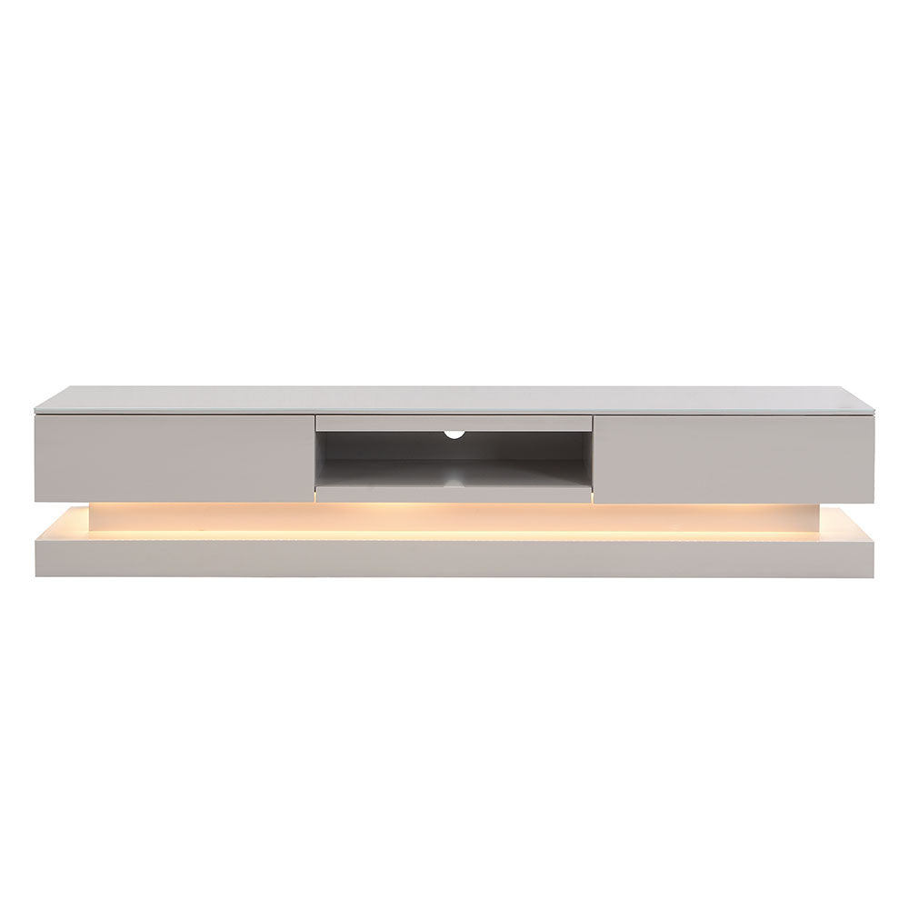 Step High Gloss TV Stand in Cashmere with LED