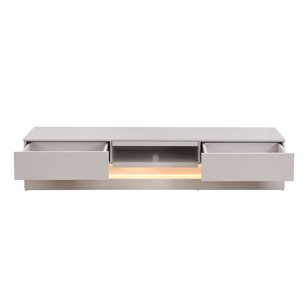 Step High Gloss TV Stand in Cashmere with LED
