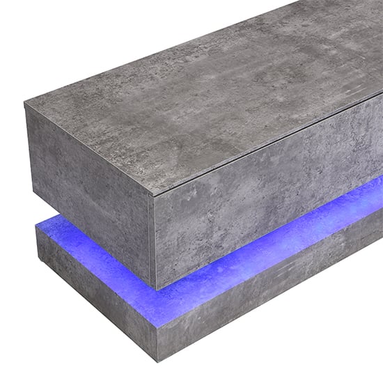 Step Wooden TV Stand In Concrete Effect With Multi LED Lighting_7