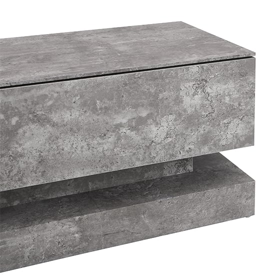 Step Wooden TV Stand In Concrete Effect With Multi LED Lighting_9