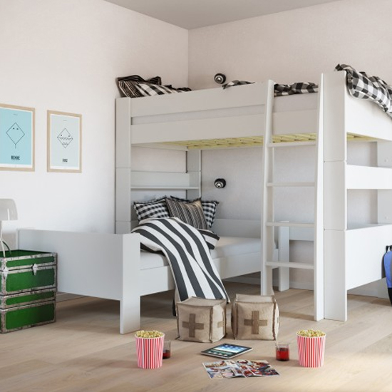 Sterns Kids Wooden Single Bed In White_5