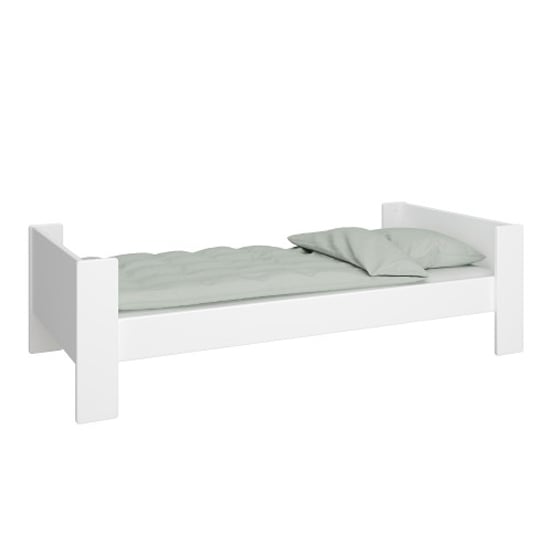 Sterns Kids Wooden Single Bed In White