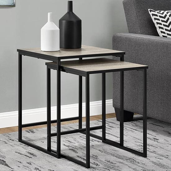 Photo of Stewarts wooden set of 2 nesting tables in sonoma oak