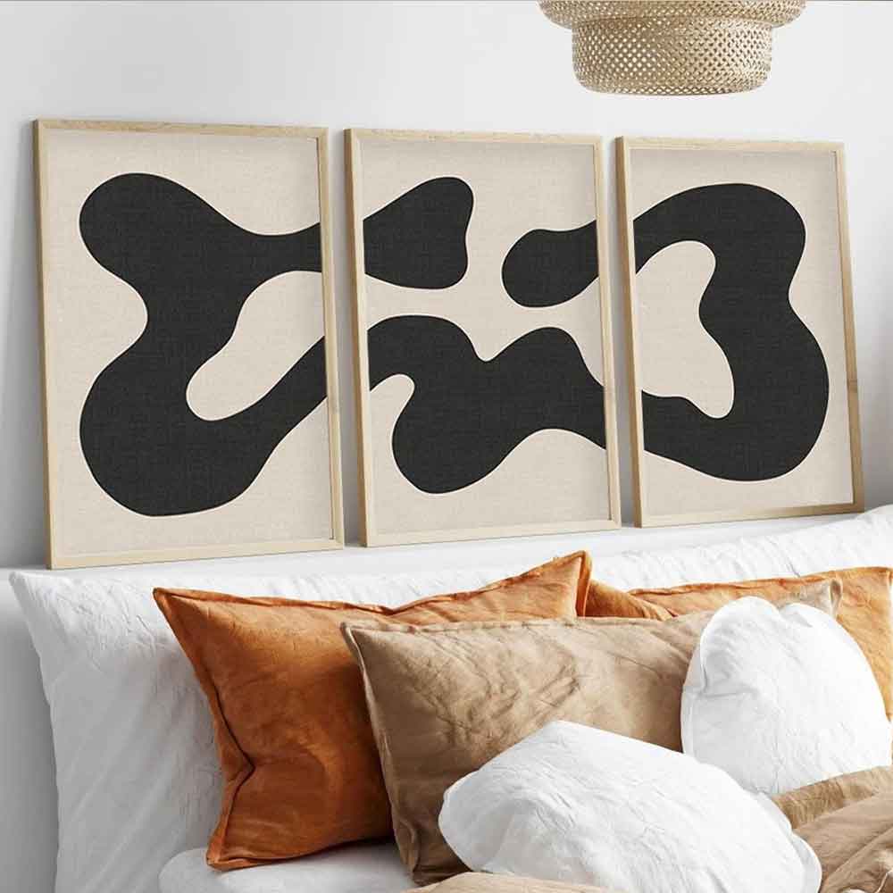 Stillform Wooden 20x30cm Fluidity Art Frame Set of 3 in Black and White