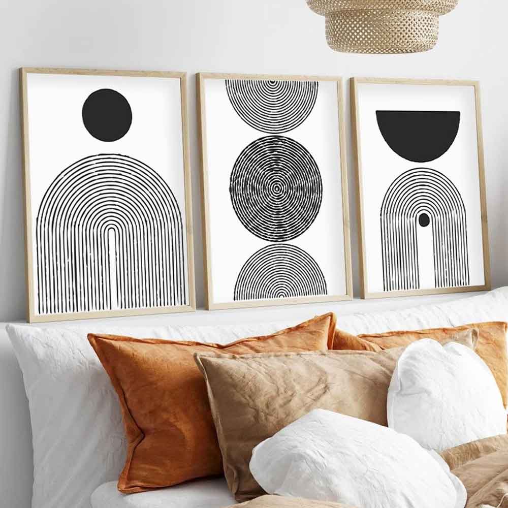 Stillform Wooden 20x30cm Monochrome Art Frame Set of 3 in Black and White