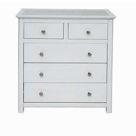 Sparsholt Stone Inset Top Chest Of Drawers In White