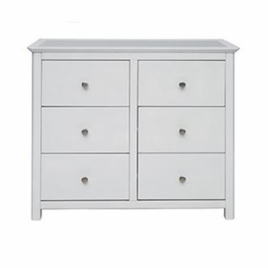 Sparsholt Stone Inset Top Wide Chest Of Drawers With 6 Drawers