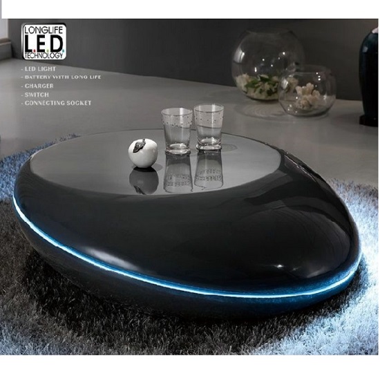 Matrix Coffee Table With Led Lights Next Day Select Delivery Milania Coffee Table In Gloss Anthracite With Led Lights