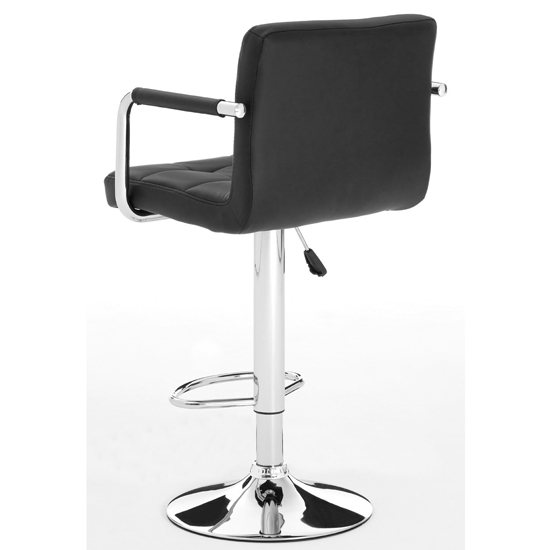Stocam Black Faux Leather Bar Chairs With Chrome Base In A Pair_4