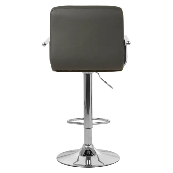 Stocam Grey Faux Leather Bar Chairs With Chrome Base In A Pair
