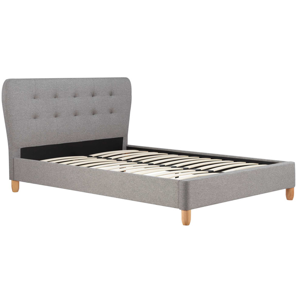 Stock Fabric Double Bed In Grey