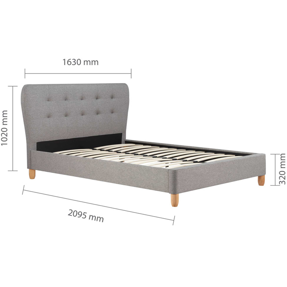 Stock Fabric Double Bed In Grey