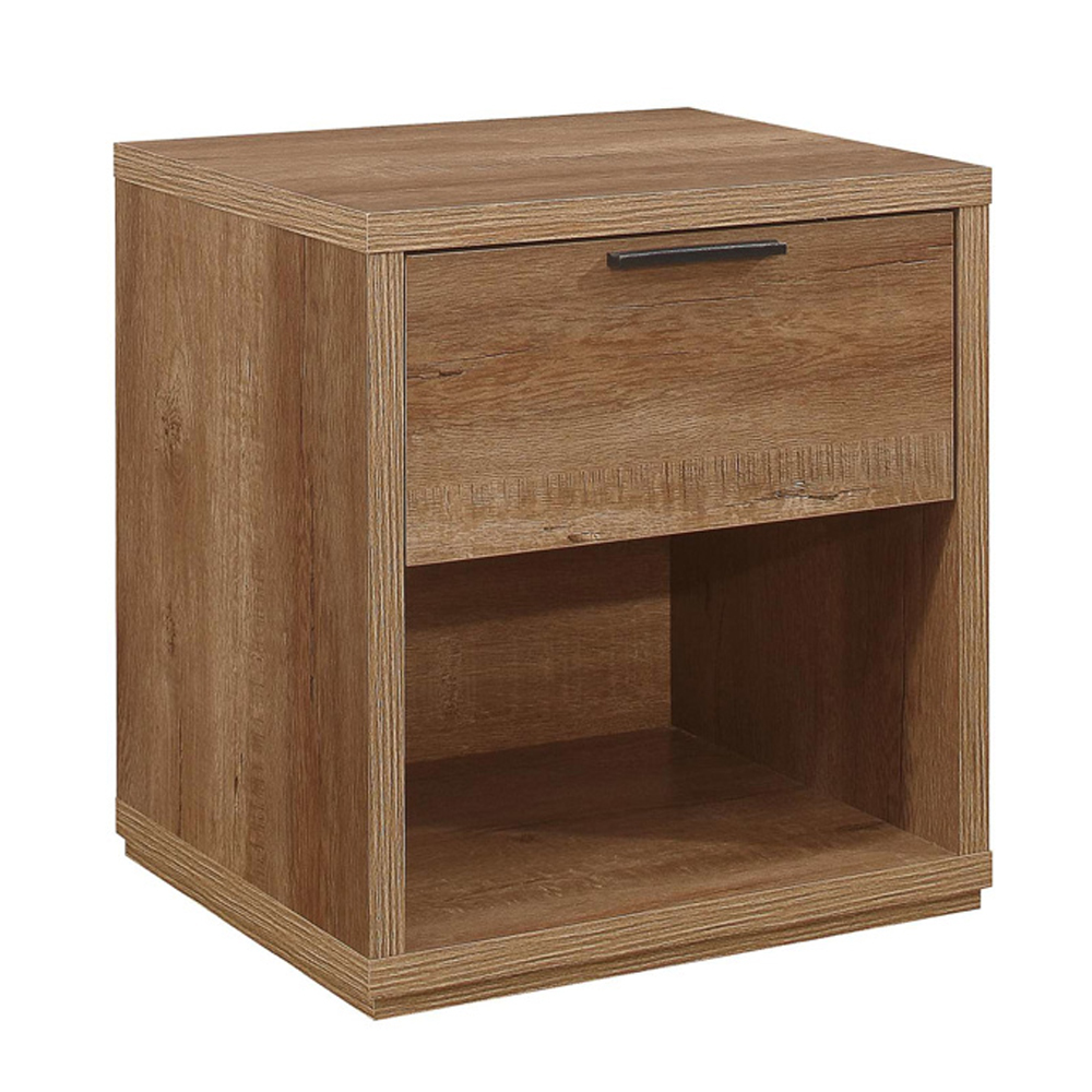 Seward Wooden Bedside Cabinet With 1 Drawer In Rustic Oak