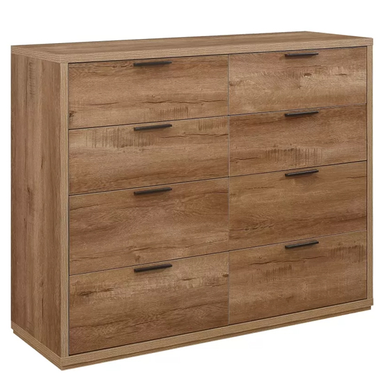 Seward Wooden Chest Of 8 Drawers In Rustic Oak