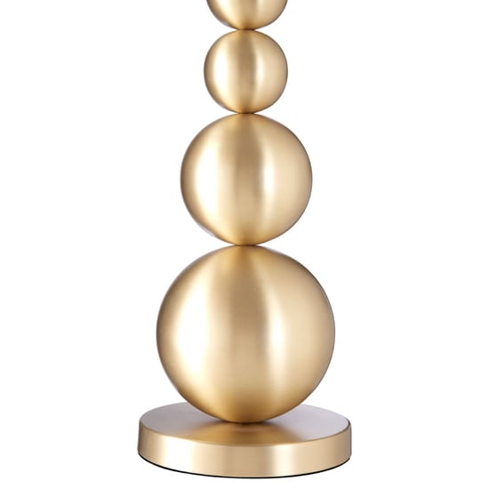 Stockas White Fabric Shade Table Lamp With Gold Metal Base