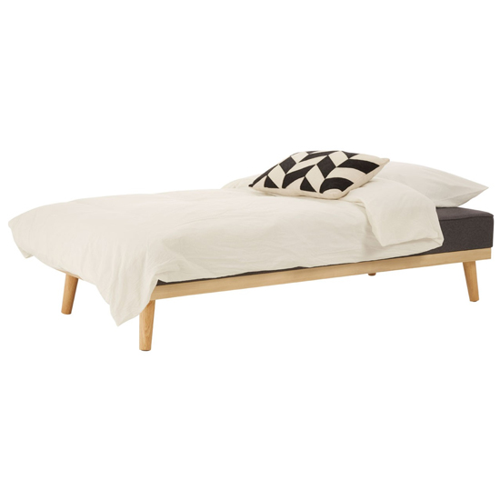 Porrima 3 Seater Fabric Sofa Bed In Grey    