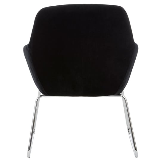 Porrima Fabric Chair in Black With Stainless Steel Legs   