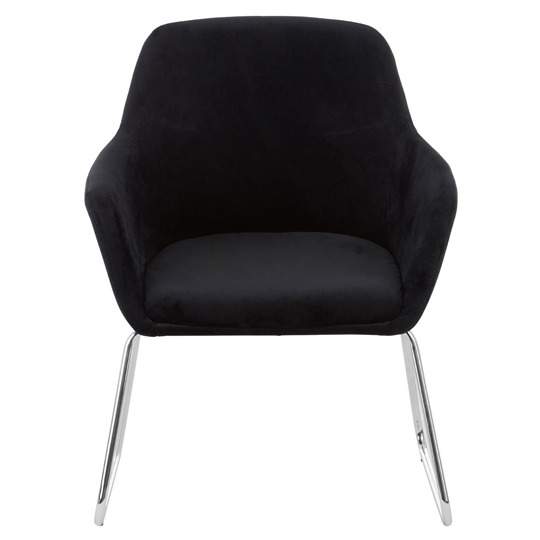 Porrima Fabric Chair in Black With Stainless Steel Legs