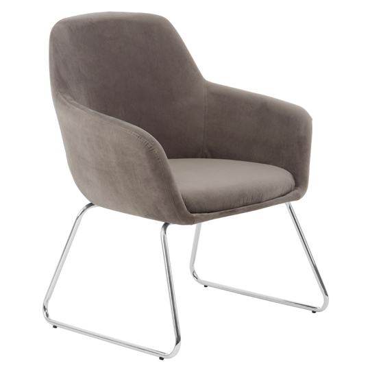 Porrima Fabric Chair in Grey With Stainless Steel Legs   