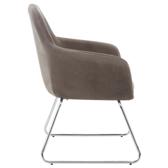 Porrima Fabric Chair in Grey With Stainless Steel Legs   