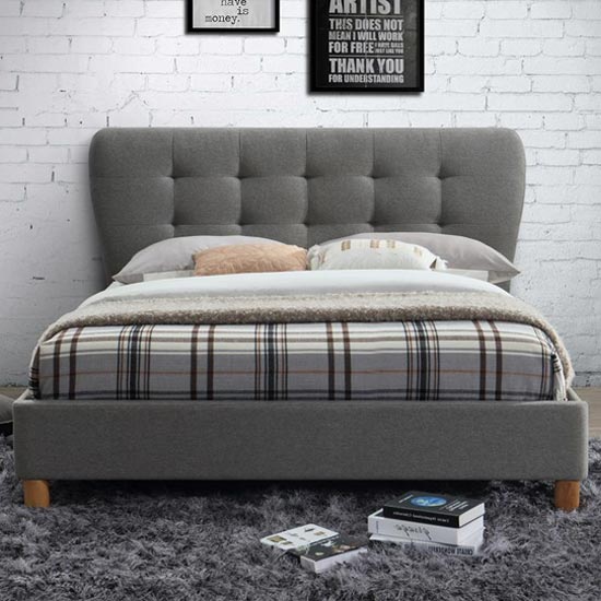 Stockholm Fabric Small Double Bed In Grey_2