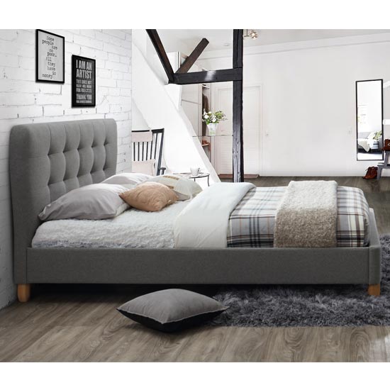 Stockholm Fabric Small Double Bed In Grey_3