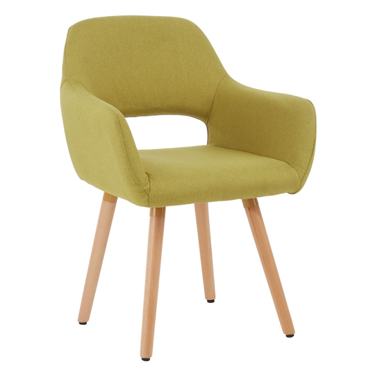 Stockholm Green Dining Chair With Wooden Legs In Pair FiF
