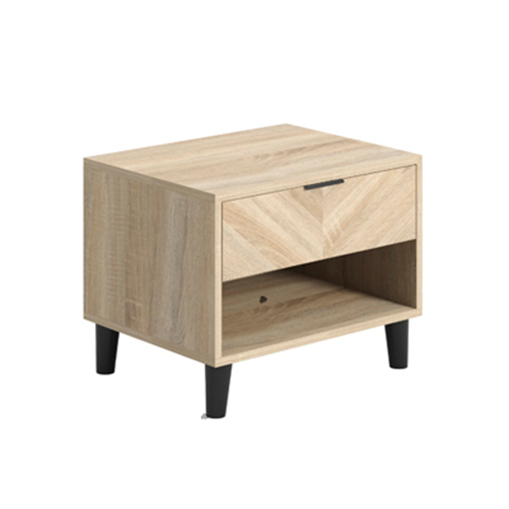 Read more about Stockholm wooden bedside cabinet with 1 drawer in sonoma oak
