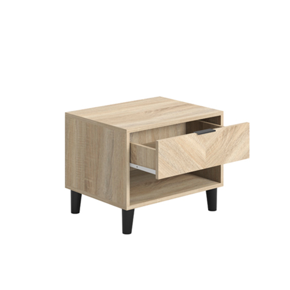 Stockholm Wooden Bedside Cabinet With 1 Drawer In Sonoma Oak