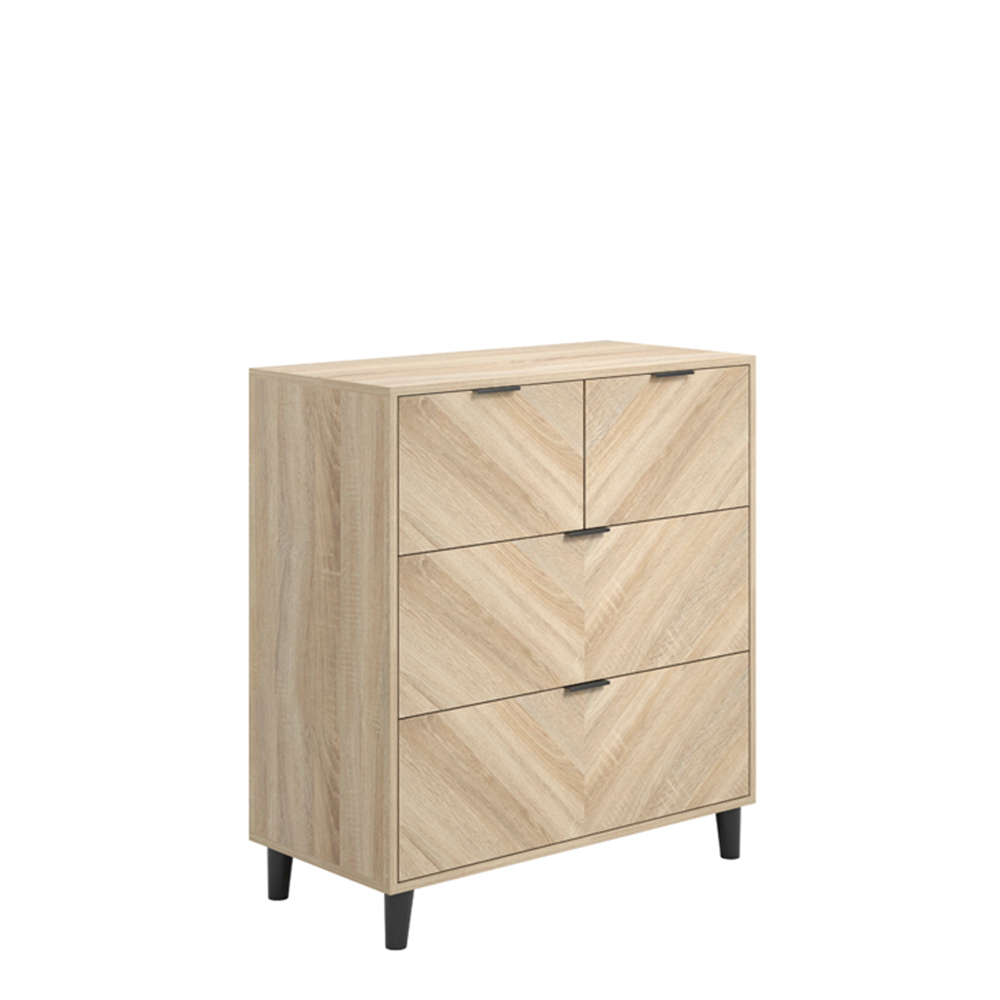 Stockholm Wooden Chest Of 4 Drawers In Sonoma Oak