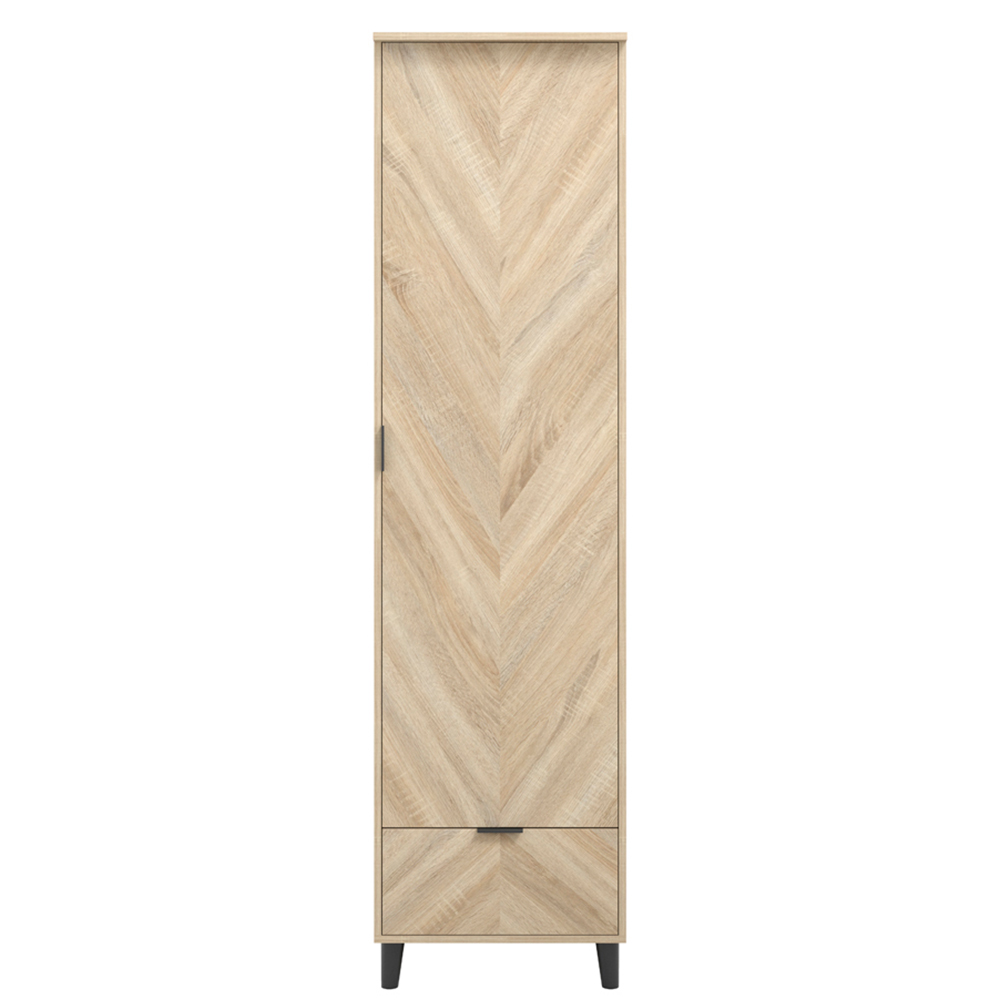Stockholm Wooden Wardrobe With 1 Door 1 Drawer In Sonoma Oak