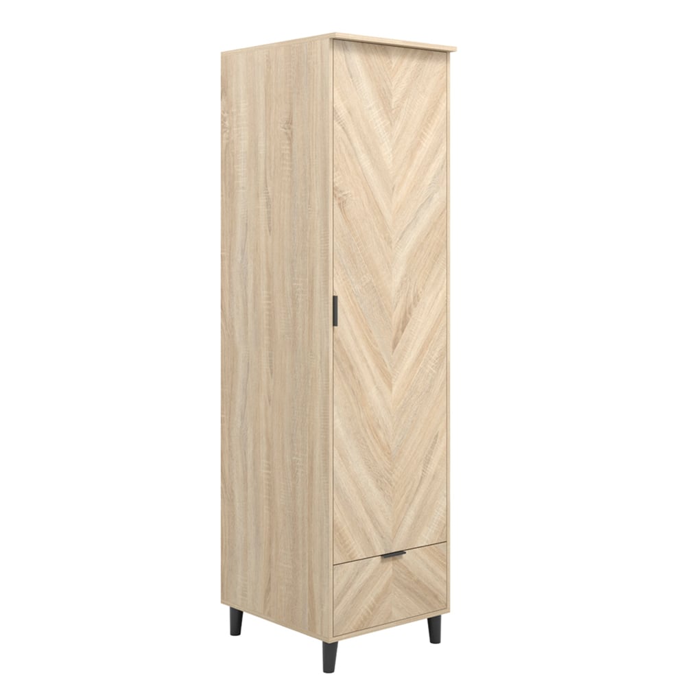 Read more about Stockholm wooden wardrobe with 1 door 1 drawer in sonoma oak