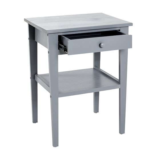 Stockton Wooden 1 Drawer Side Table In Grey_2
