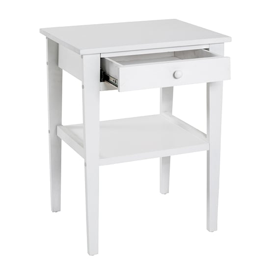 Stockton Wooden 1 Drawer Side Table In White_2