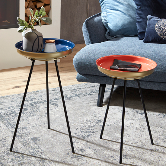 Read more about Stockton metal set of 2 side tables in multicolours