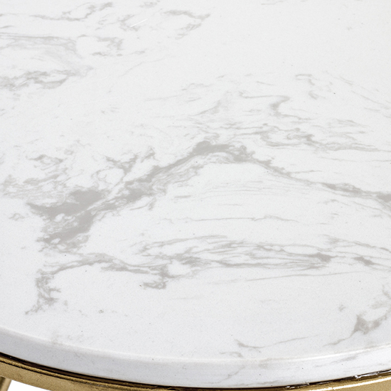 Stockton Round Marble Side Table In White With Gold Metal Frame_3