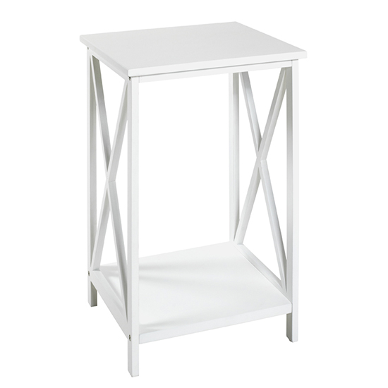 Read more about Stockton square wooden side table in white