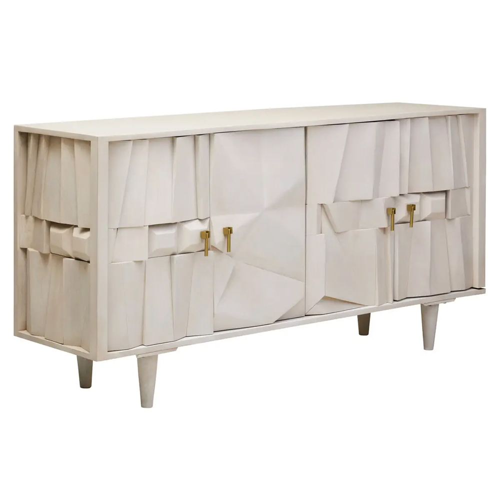 Stockton Wooden Storage Cabinet With 4 Doors In White