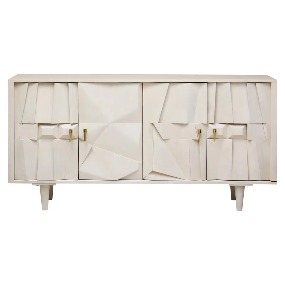 Stockton Wooden Storage Cabinet With 4 Doors In White