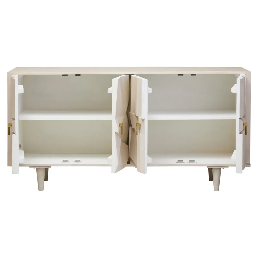 Stockton Wooden Storage Cabinet With 4 Doors In White