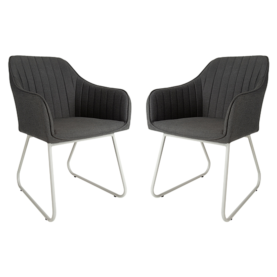 Stoke Outdoor Dark Grey Fabric Dining Chairs In Pair_1
