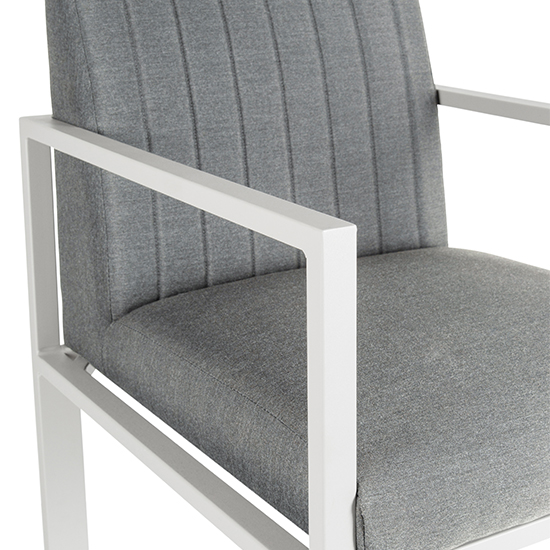 Stoke Outdoor Fabric Bar Stool In Light Grey With White Frame_4