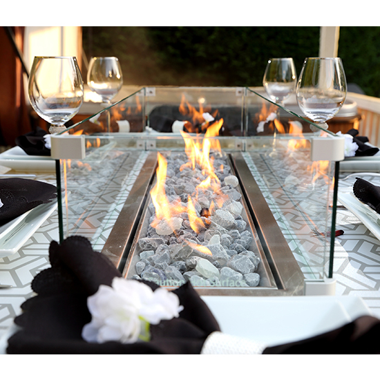 Stoke Outdoor Patterned Glass Bar Table With Firepit In White_7