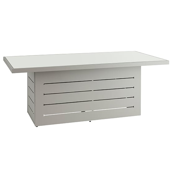 Product photograph of Stoke Outdoor Plain Glass Top Top Dining Table In Grey from Furniture in Fashion