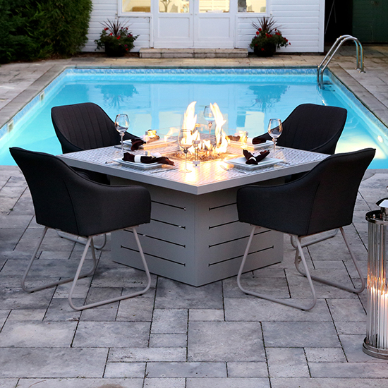 Stoke Square Patterned Glass Dining Table With Firepit In Grey_5